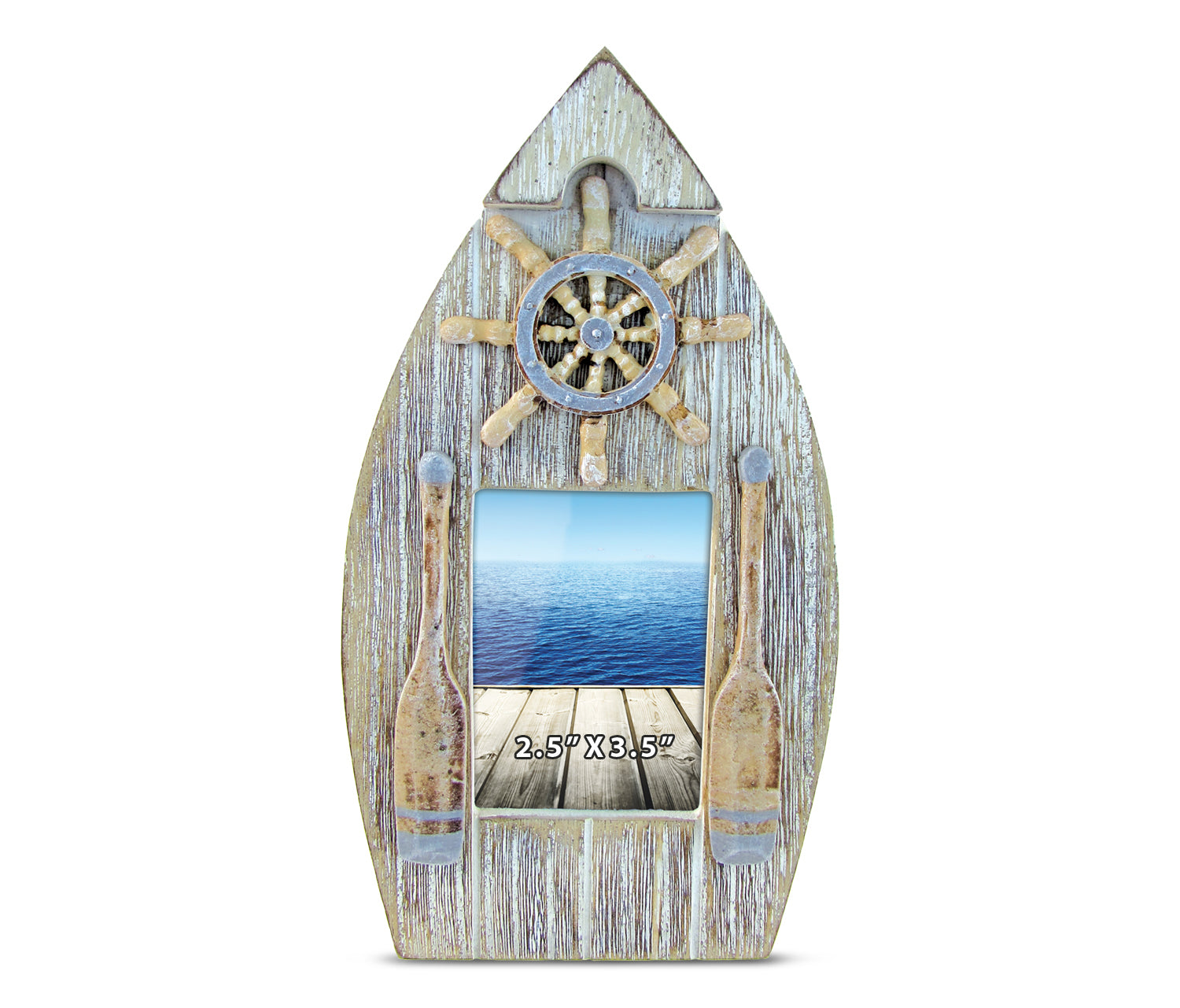 NAUTICAL DÉCOR - VINTAGE BOAT FRAME 2.5'X3.5'