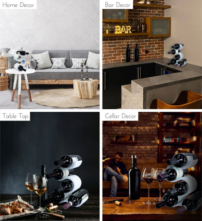 WINE DÉCOR - INFINITY - CONTEMPORARY 5 BOTTLE WINE RACK - WHITE