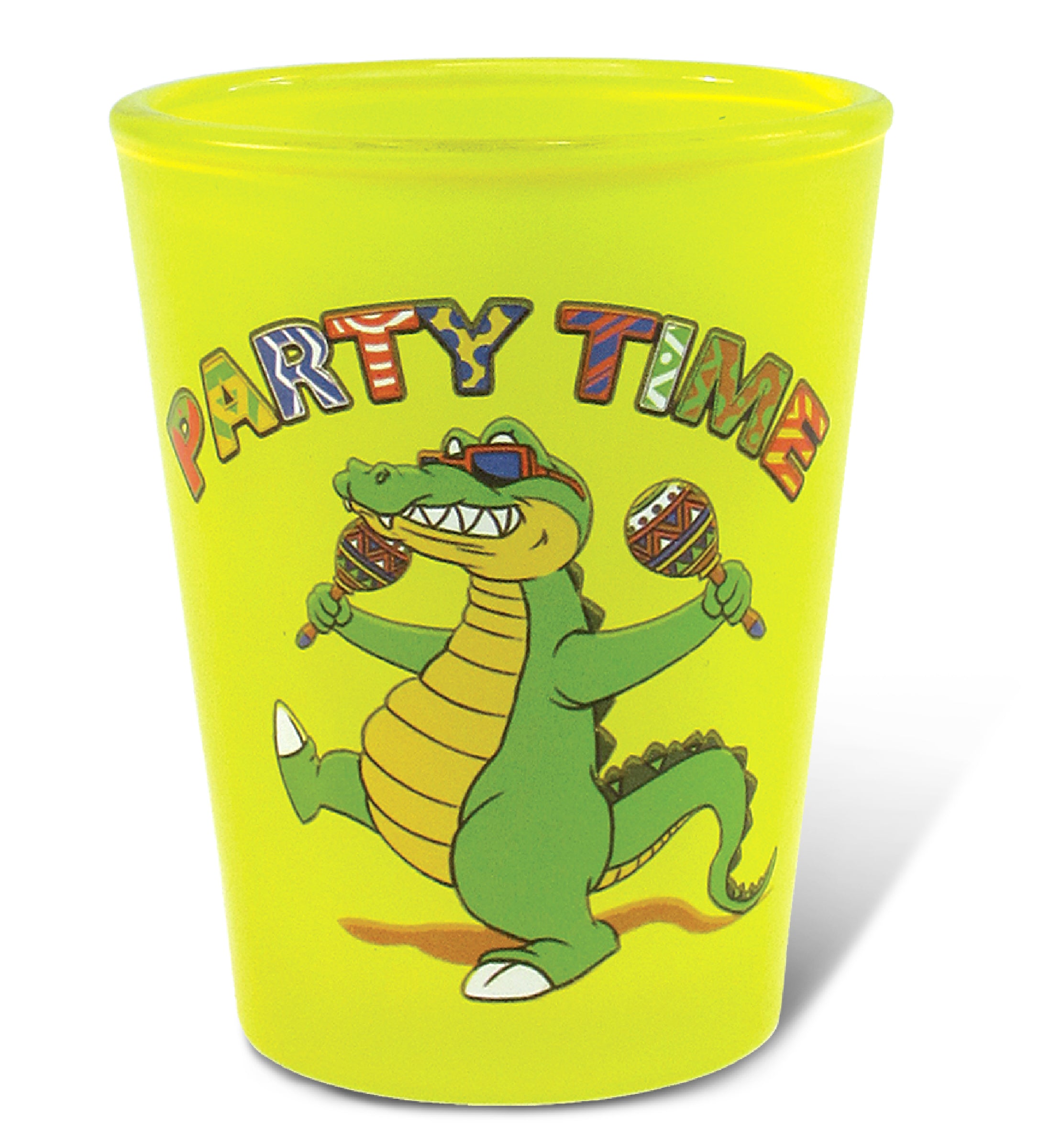 YELLOW NEON SHOT GLASS - ALLIGATOR