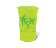YELLOW NEON TALL SHOT GLASS - PALM TREE