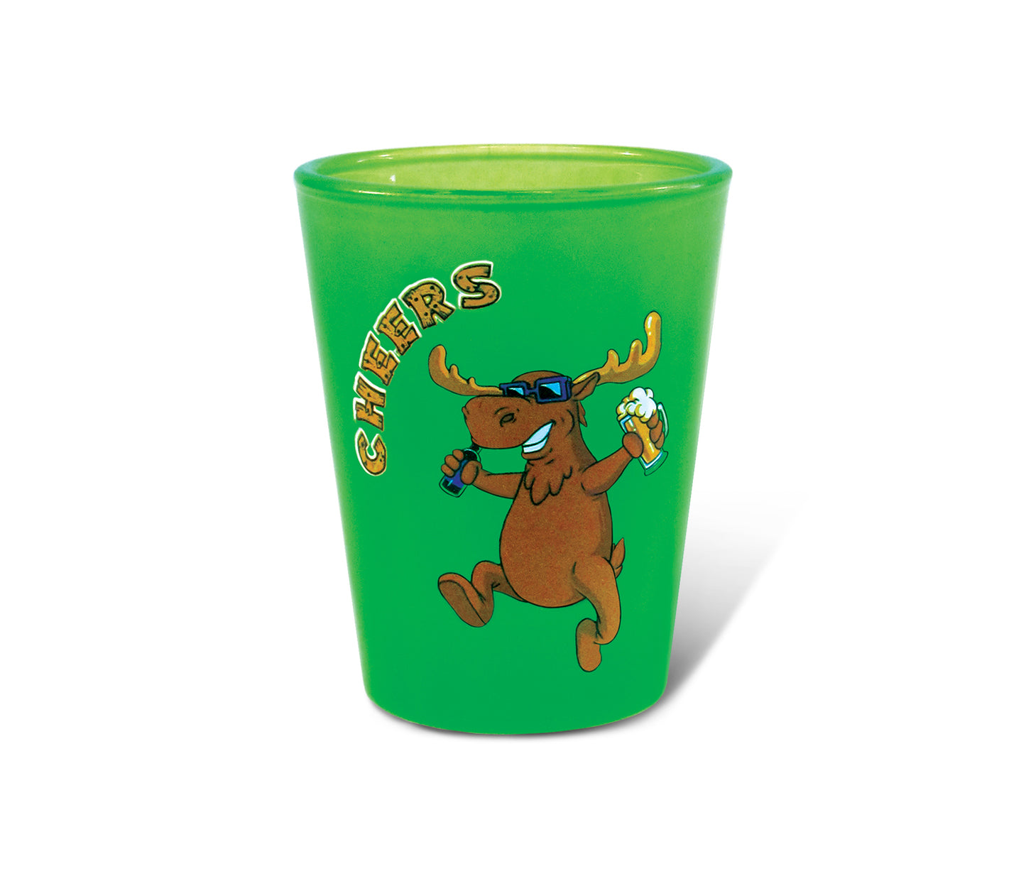GREEN NEON SHOT GLASS - MOOSE