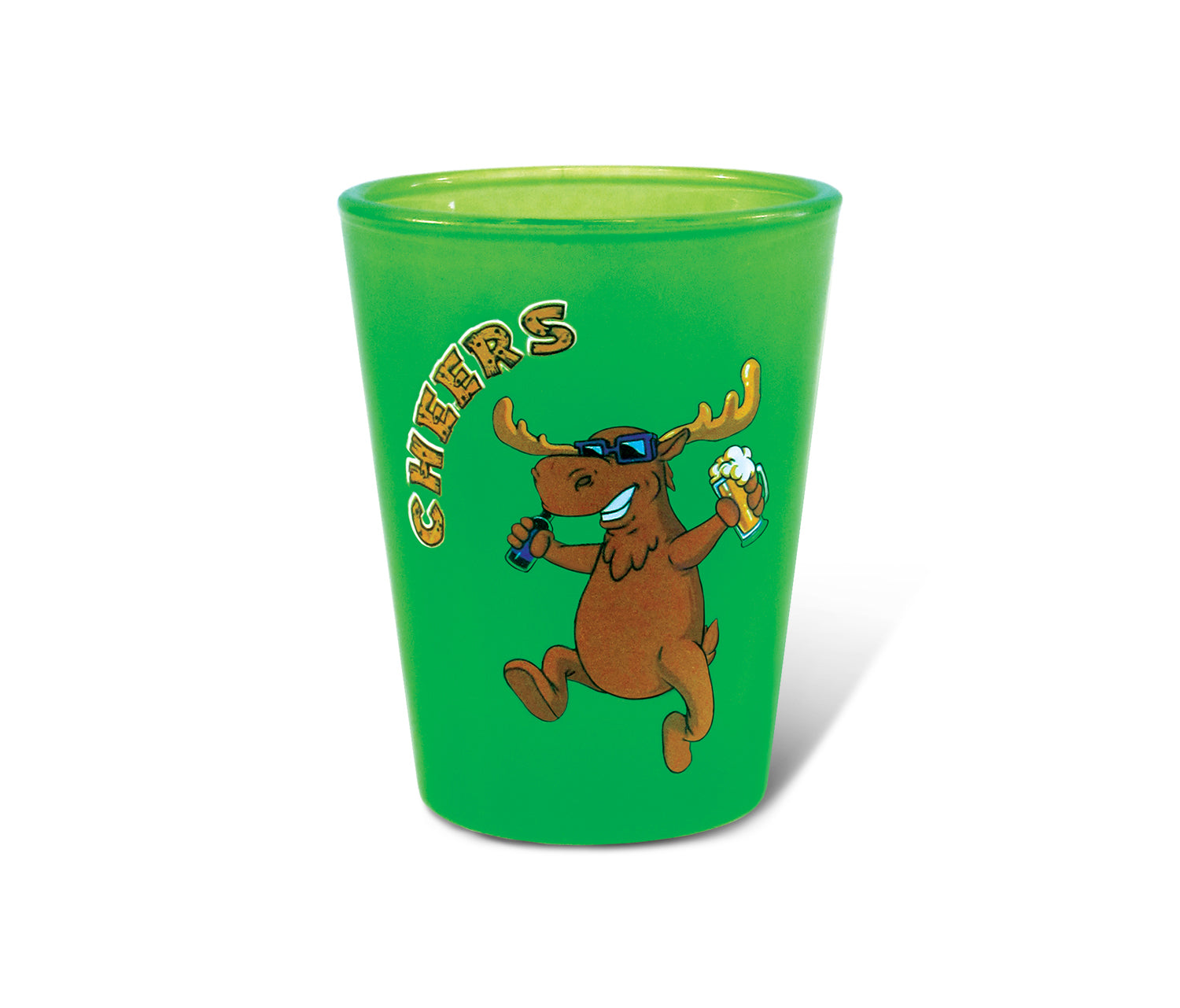GREEN NEON SHOT GLASS - MOOSE