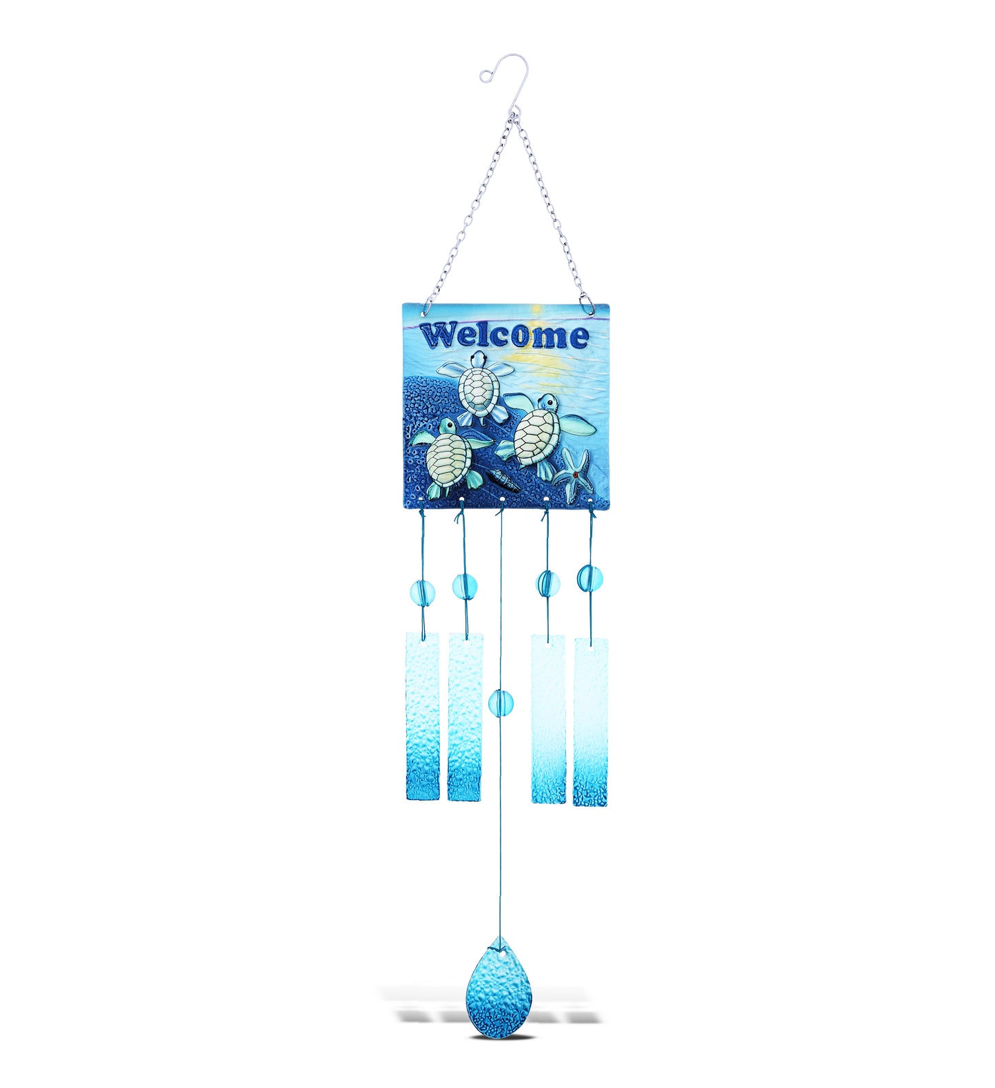 WIND CHIME - SQUARE WELCOME SEA TURTLE