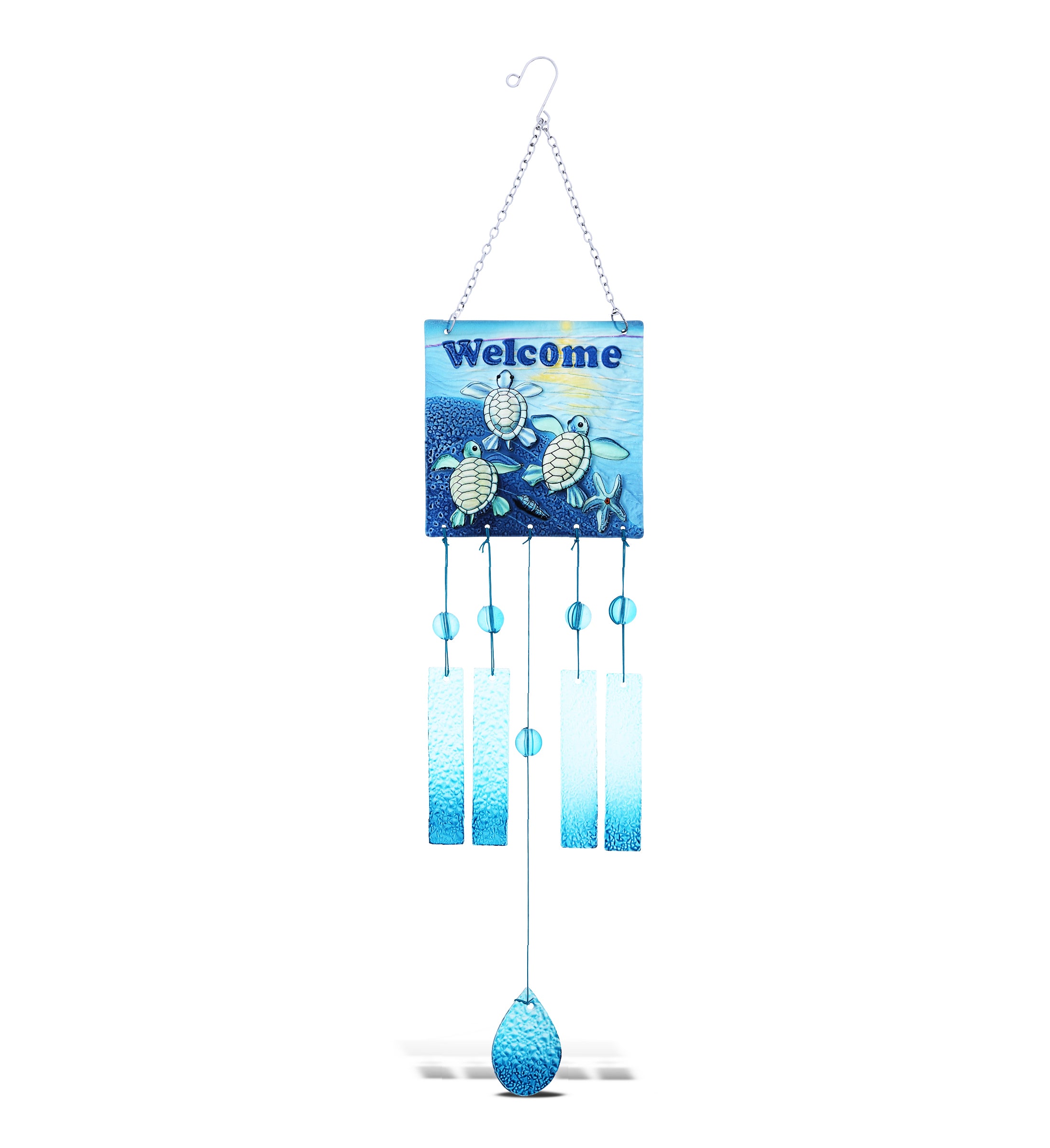 WIND CHIME - SQUARE WELCOME SEA TURTLE