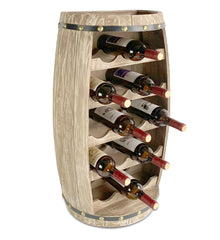 WINE DÉCOR - MODERN WALL ALEXANDER - 18 BOTTLES WOODEN HOLDER - BARREL SHAPE