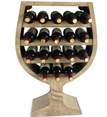 WINE DÉCOR - MODERN WALL MOUNTED WINE RACK WINE GLASS SHAPE - 18 BOTTLES