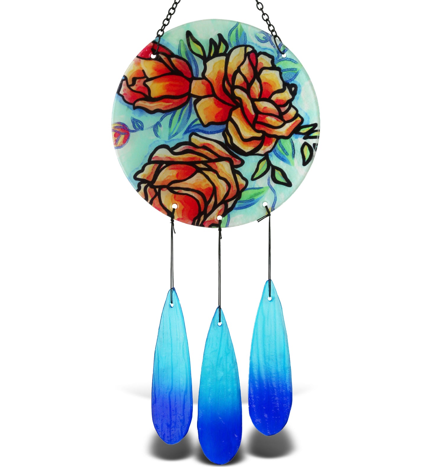 WIND CHIME - CIRCLE RED FLOWERS
