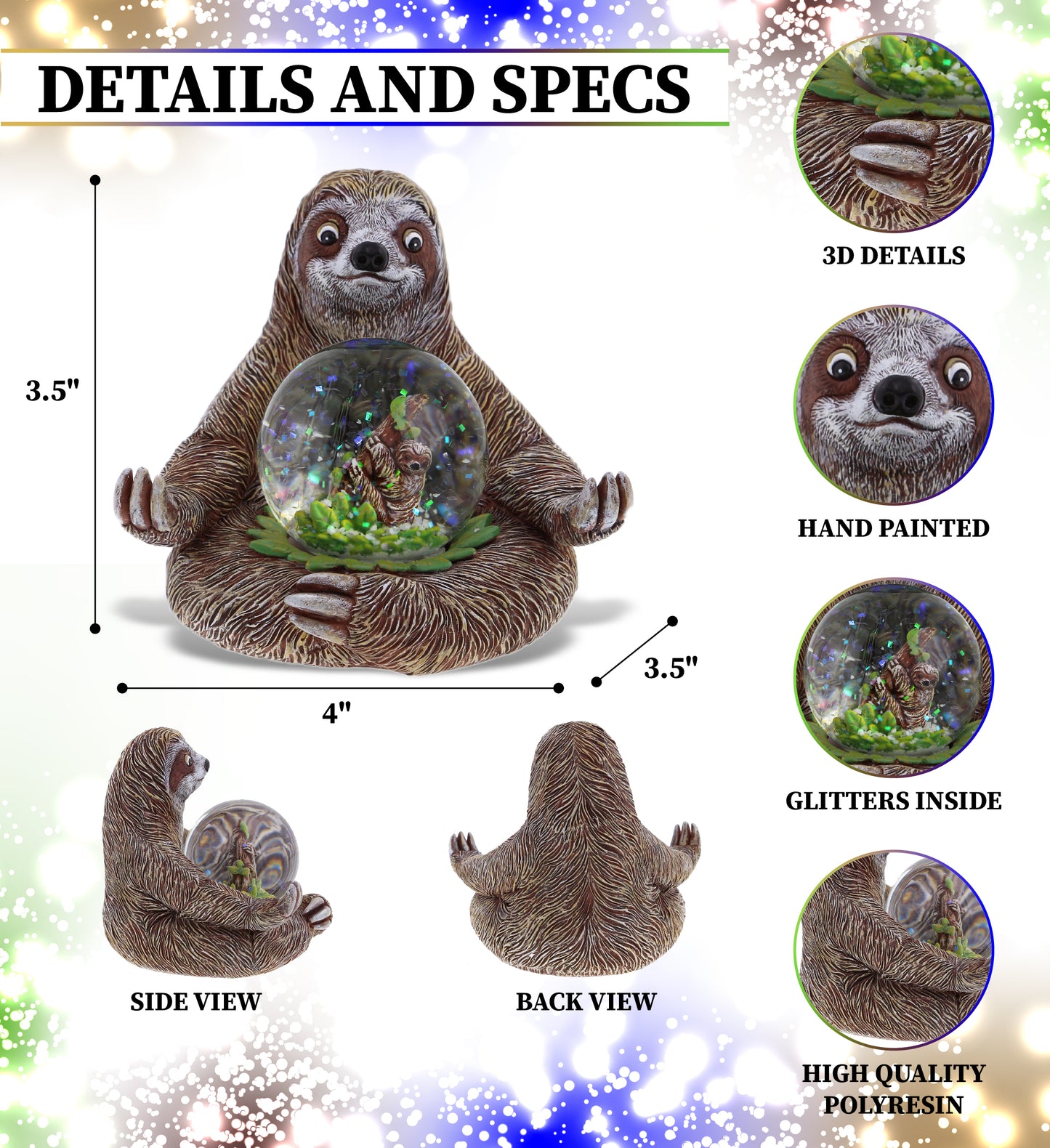 Sloth (45Mm) -  Snow Globe