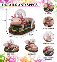 CoTa Global Beautiful Sparkling Glitter Axolotl Snow Globe Decor - 45 mm