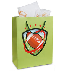 DolliBu Football Gift Bags with Tissue Paper, 12 Pc Set