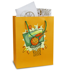 DolliBu Basketball Gift Bags with Tissue Paper, 12 Pc Set