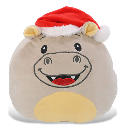 SNUG-MOOSHIES PLUSH - HIPPO 10" WITH SANTA DRESS UP
