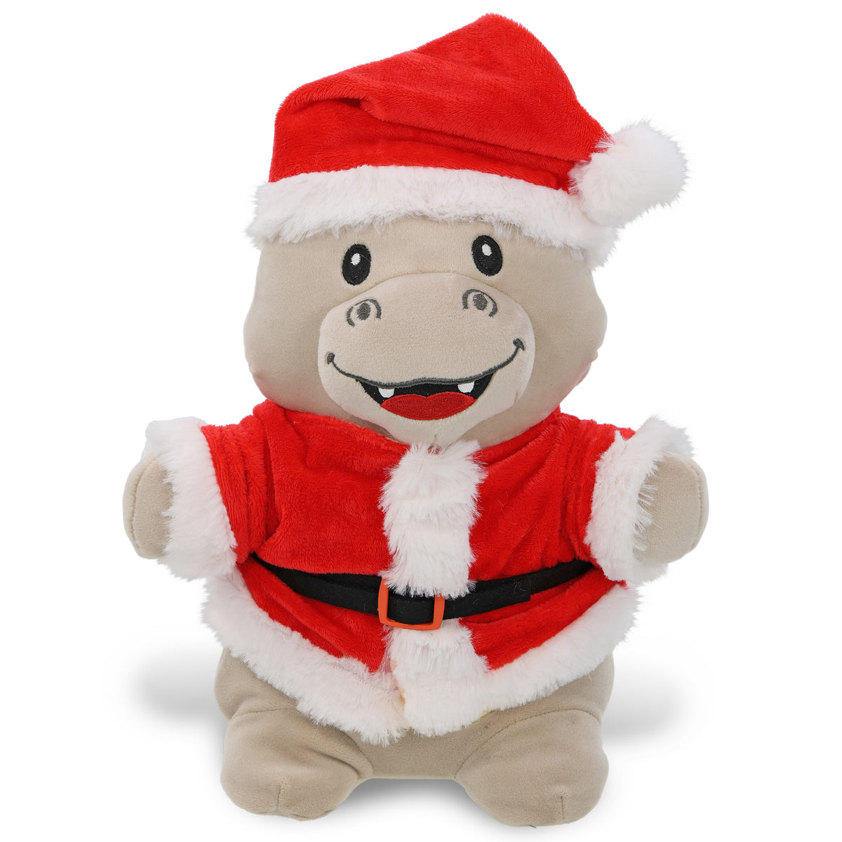 SNUG-MOOSHIES PLUSH - STANDING HIPPO 10" WITH SANTA DRESS UP