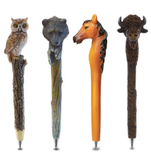 Planet Pen - Owl, Black Bear, Brown Horse and  Bison - Set of 4