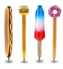Planet Pens - Hot Dog, Cheeseburger, Ice Treat & Sparkle Pink Donut - Set of 4