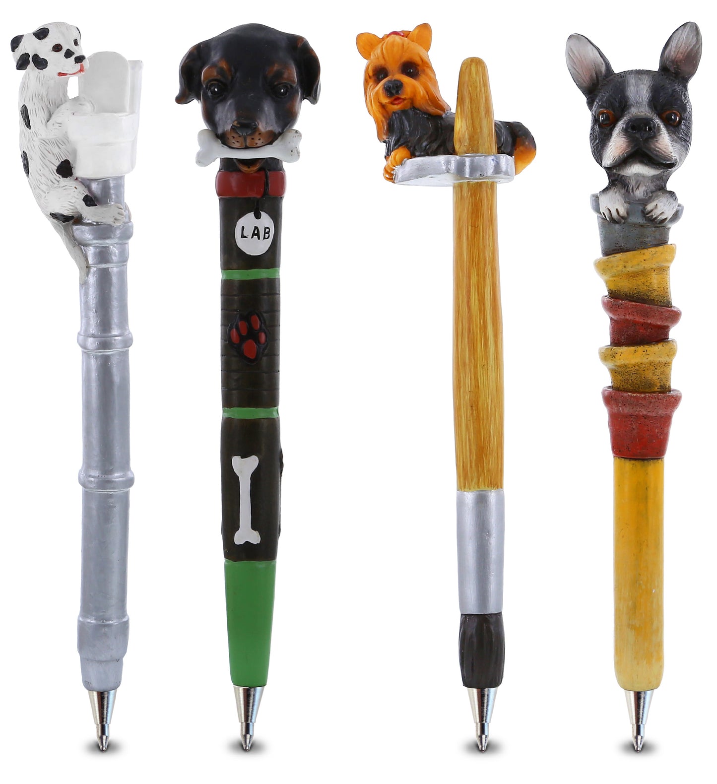 Planet Pen - Labrador,Dalmatian,Frenchie & Yorkie - Set of 4