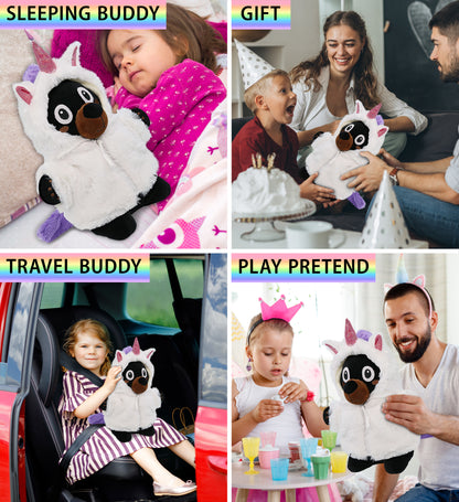 SNUG-MOOSHIES PLUSH - STANDING BLACK BEAR with Unicorn Dress Up