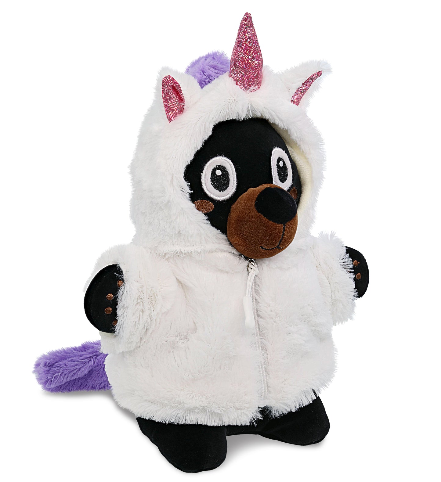 SNUG-MOOSHIES PLUSH - STANDING BLACK BEAR with Unicorn Dress Up