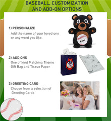 SNUG-MOOSHIES PLUSH - STANDING BLACK BEAR with Baseball Plush