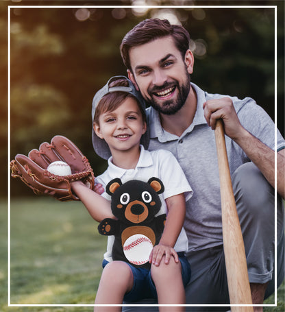 SNUG-MOOSHIES PLUSH - STANDING BLACK BEAR with Baseball Plush