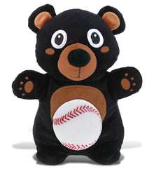 SNUG-MOOSHIES PLUSH - STANDING BLACK BEAR with Baseball Plush