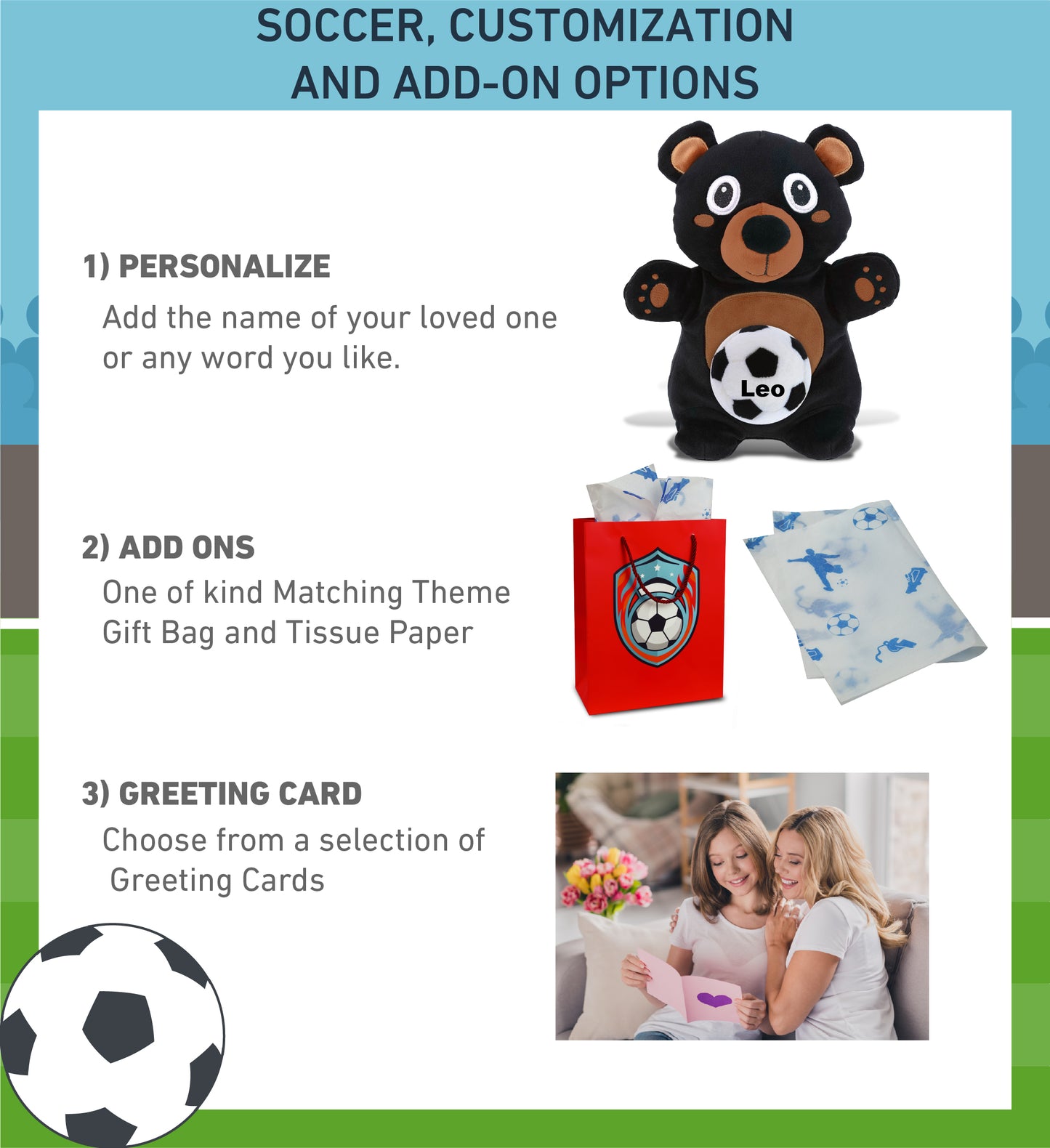 SNUG-MOOSHIES PLUSH - STANDING BLACK BEAR with Soccer Plush