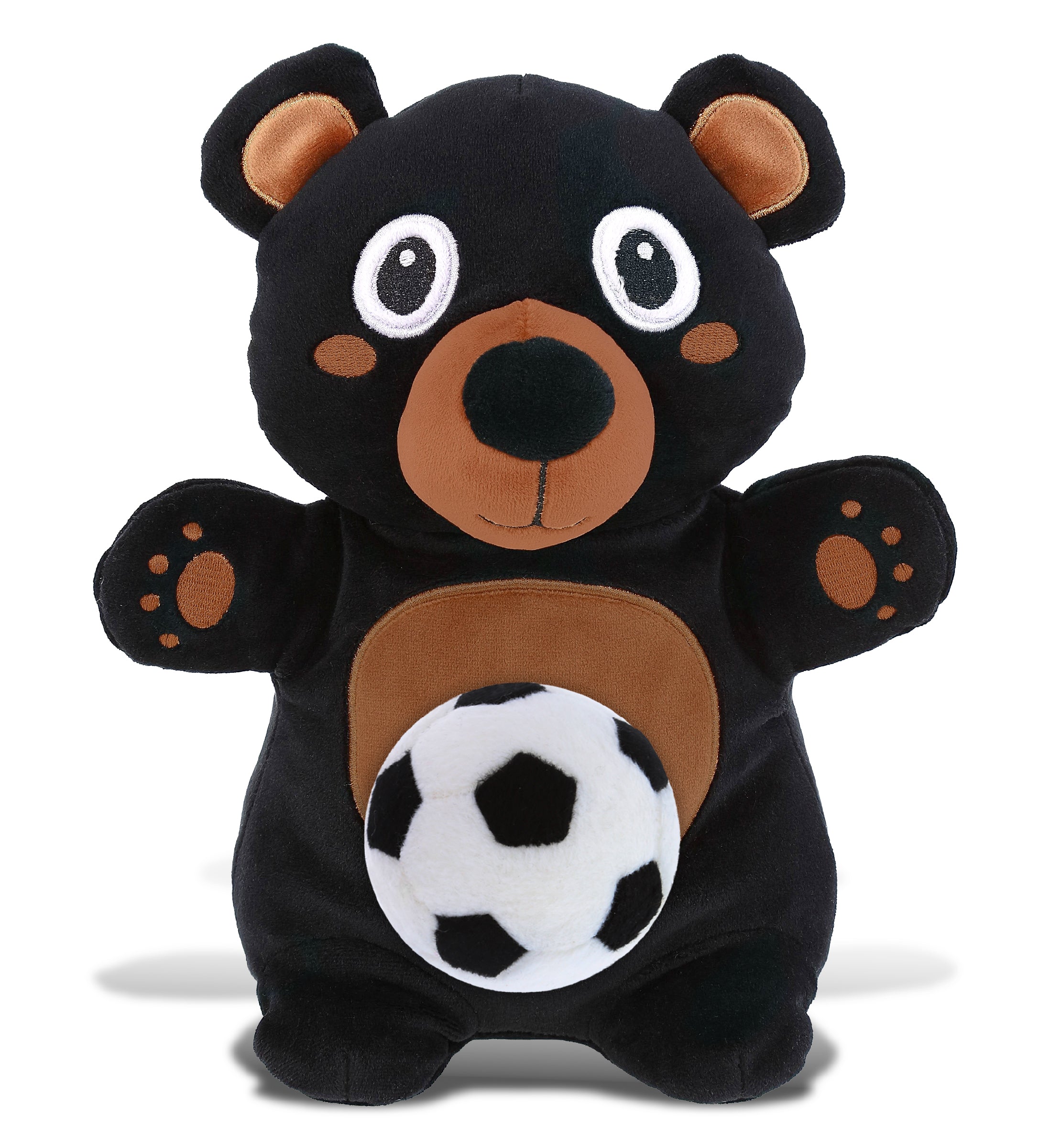 SNUG-MOOSHIES PLUSH - STANDING BLACK BEAR with Soccer Plush