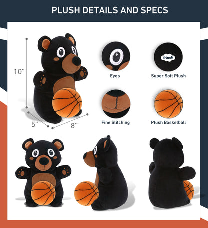 SNUG-MOOSHIES PLUSH - STANDING BLACK BEAR with Basketball Plush