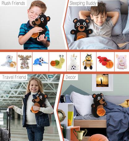 SNUG-MOOSHIES PLUSH - STANDING BLACK BEAR with Basketball Plush