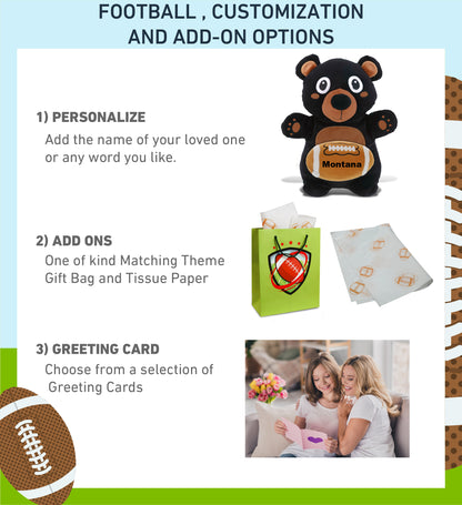 SNUG-MOOSHIES PLUSH - STANDING BLACK BEAR with Football Plush