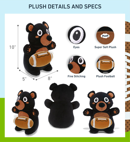 SNUG-MOOSHIES PLUSH - STANDING BLACK BEAR with Football Plush
