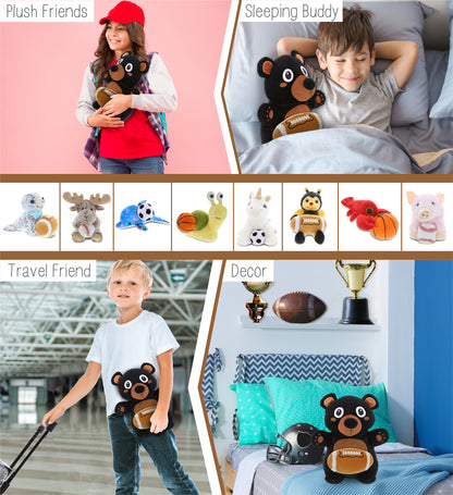 SNUG-MOOSHIES PLUSH - STANDING BLACK BEAR with Football Plush
