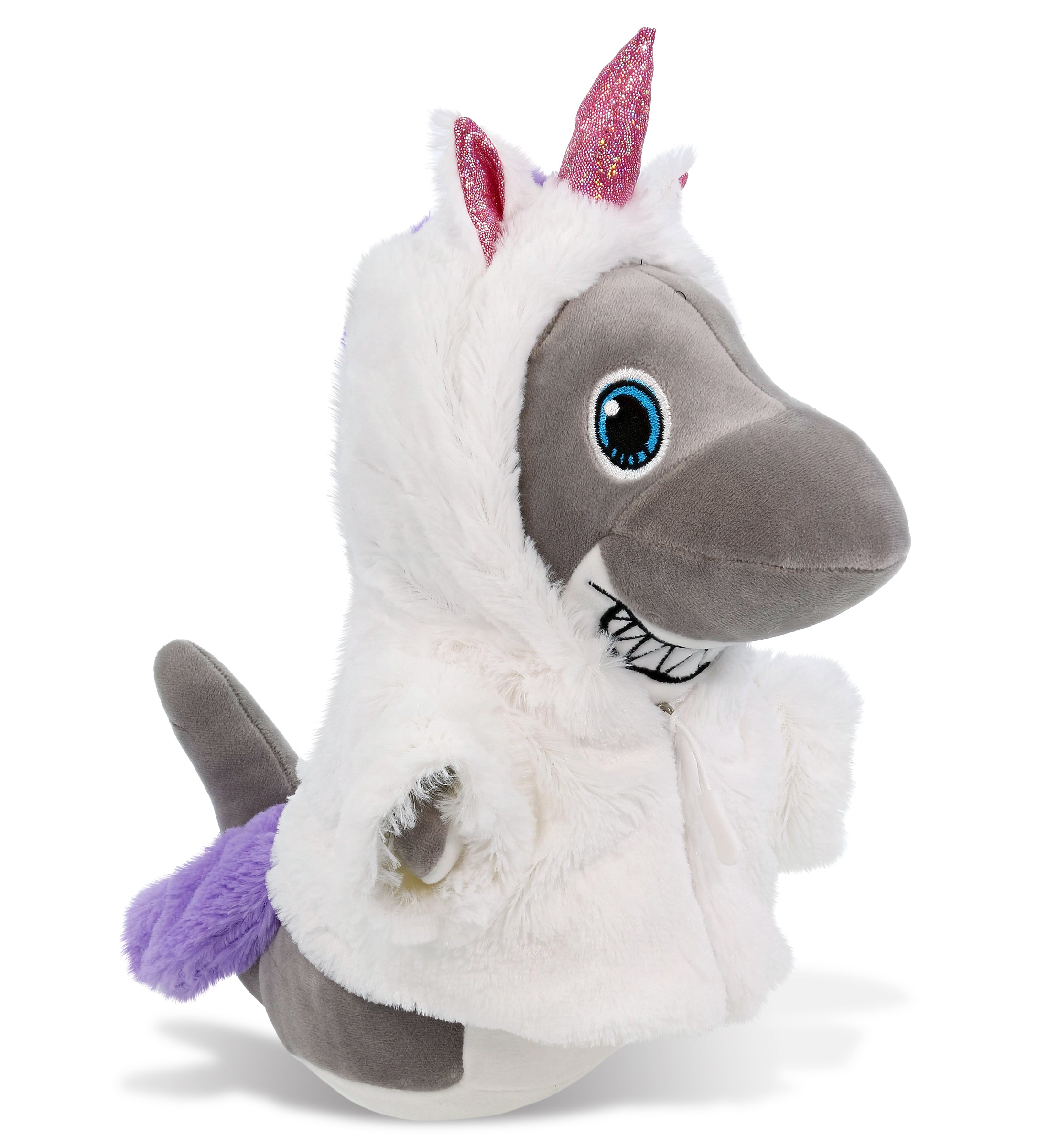 SNUG-MOOSHIES PLUSH - STANDING SHARK with Unicorn Dress Up