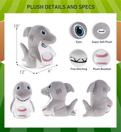 SNUG-MOOSHIES PLUSH - STANDING SHARK with Baseball Plush