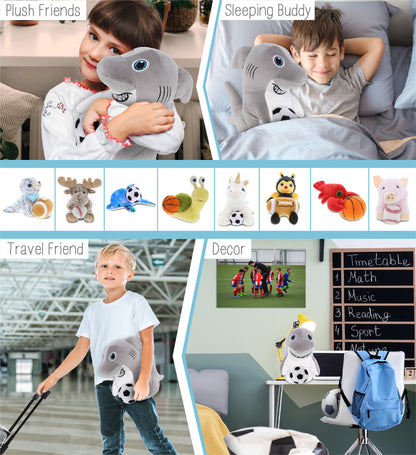 SNUG-MOOSHIES PLUSH - STANDING SHARK with Soccer Plush