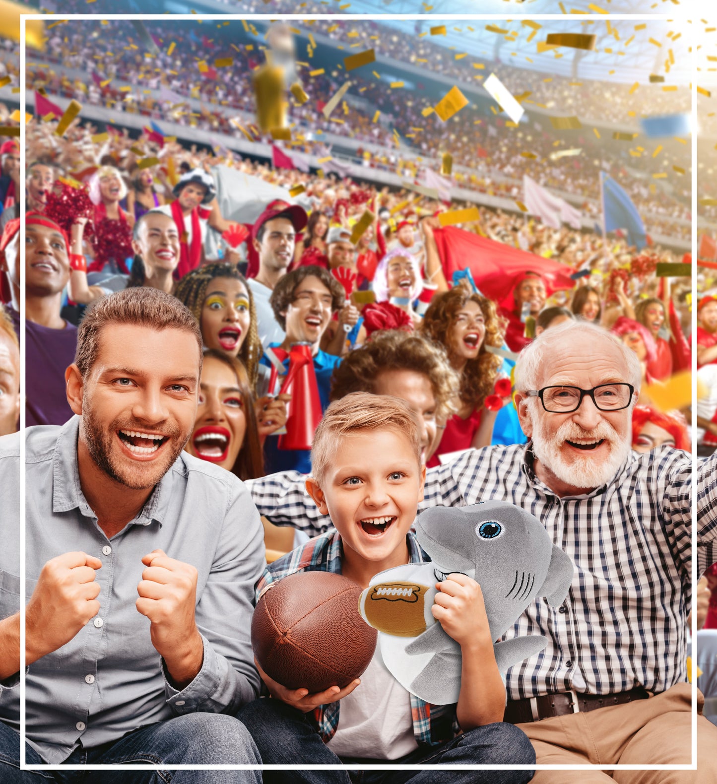 SNUG-MOOSHIES PLUSH - STANDING SHARK with Football Plush