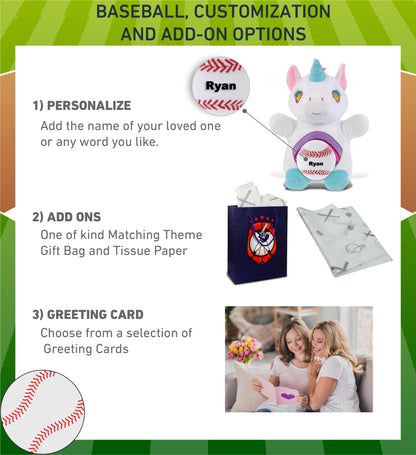 SNUG-MOOSHIES PLUSH - STANDING UNICORN with Baseball Plush