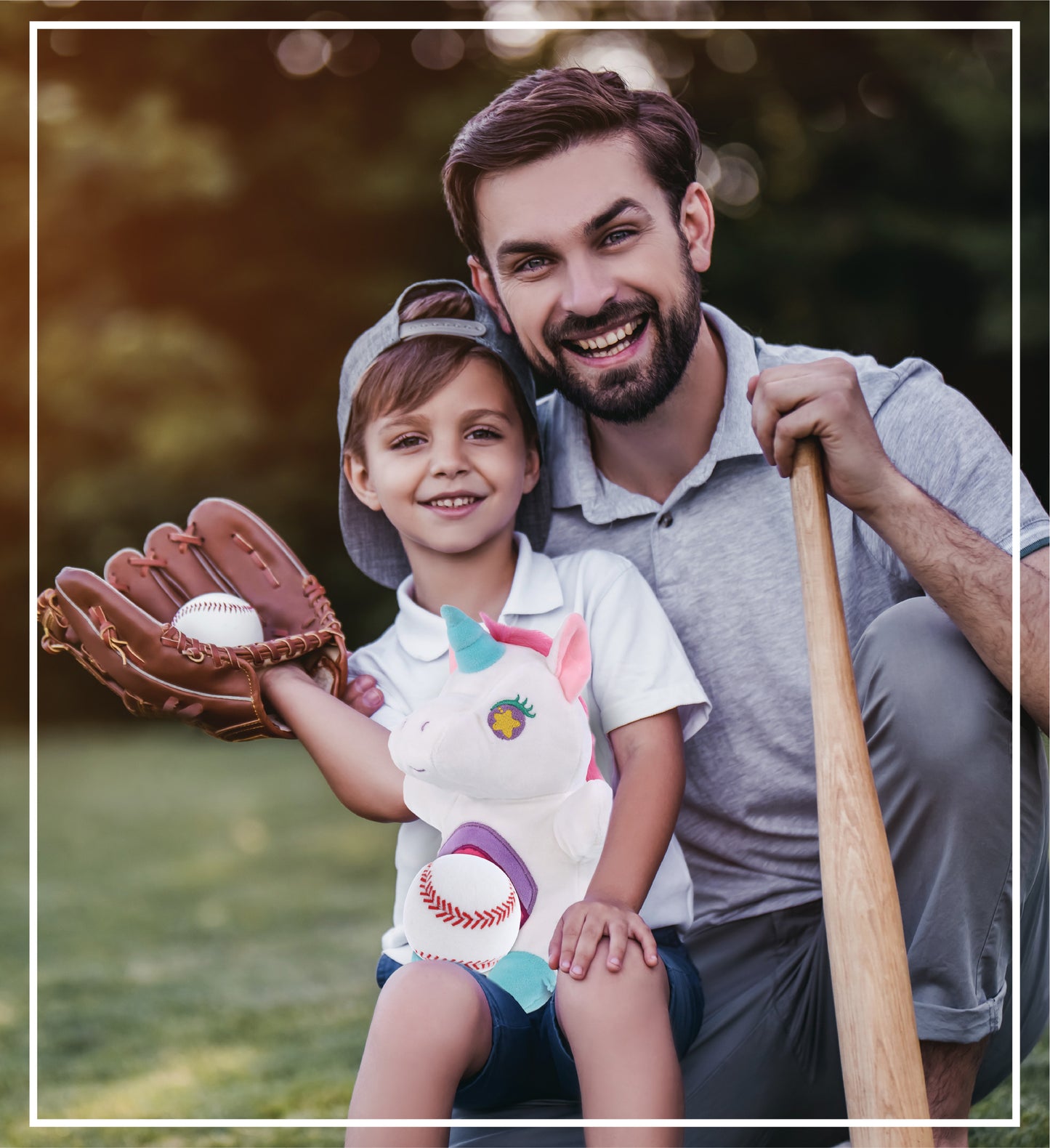 SNUG-MOOSHIES PLUSH - STANDING UNICORN with Baseball Plush