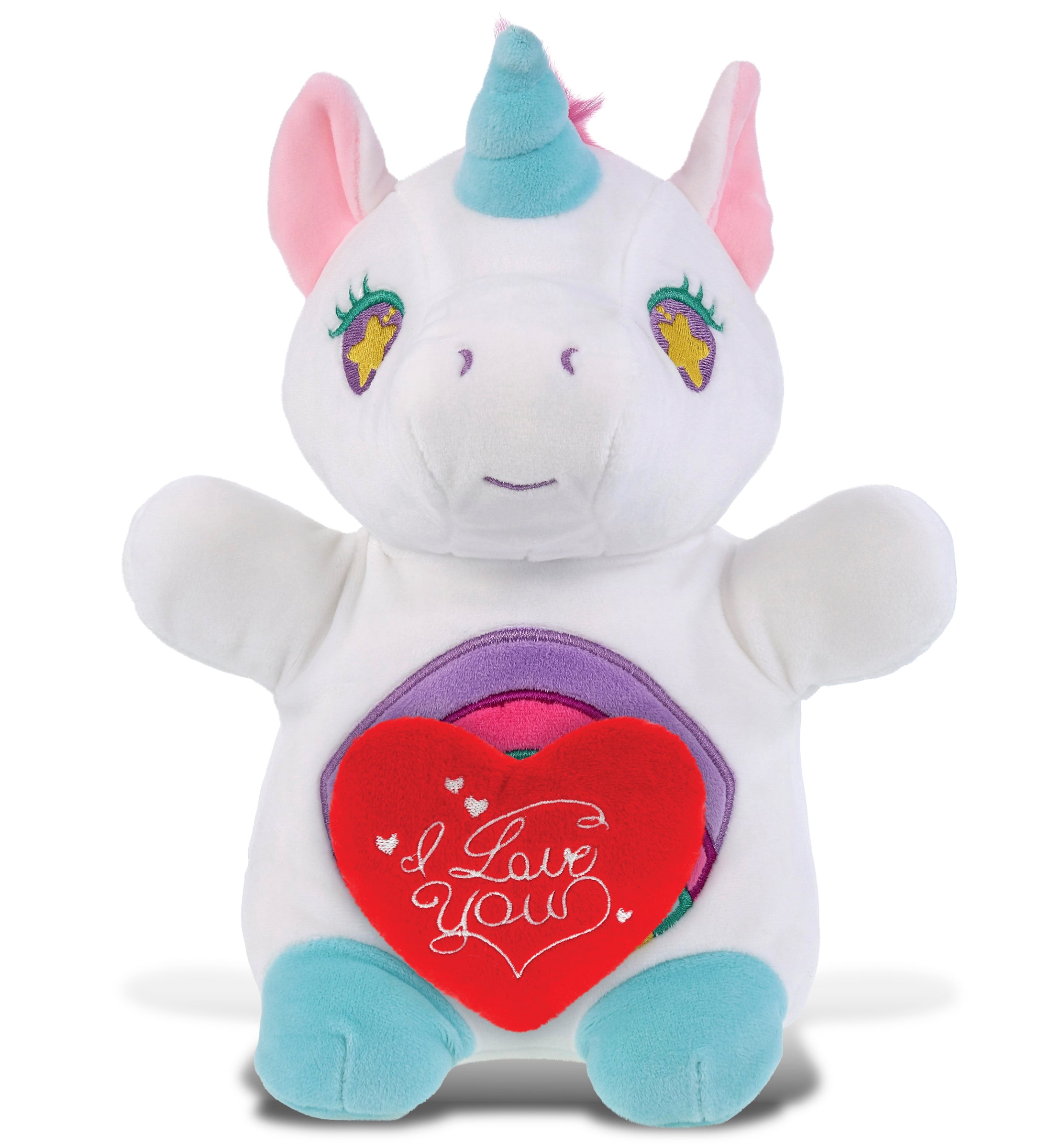 PLUSH I LOVE YOU RED HEART - SNUG-MOOSHIES PLUSH - STANDING UNICORN