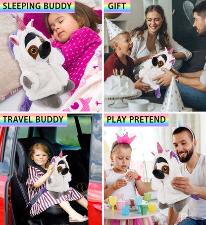 SNUG-MOOSHIES PLUSH - STANDING SLOTH with Unicorn Dress Up