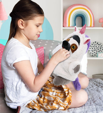 SNUG-MOOSHIES PLUSH - STANDING SLOTH with Unicorn Dress Up