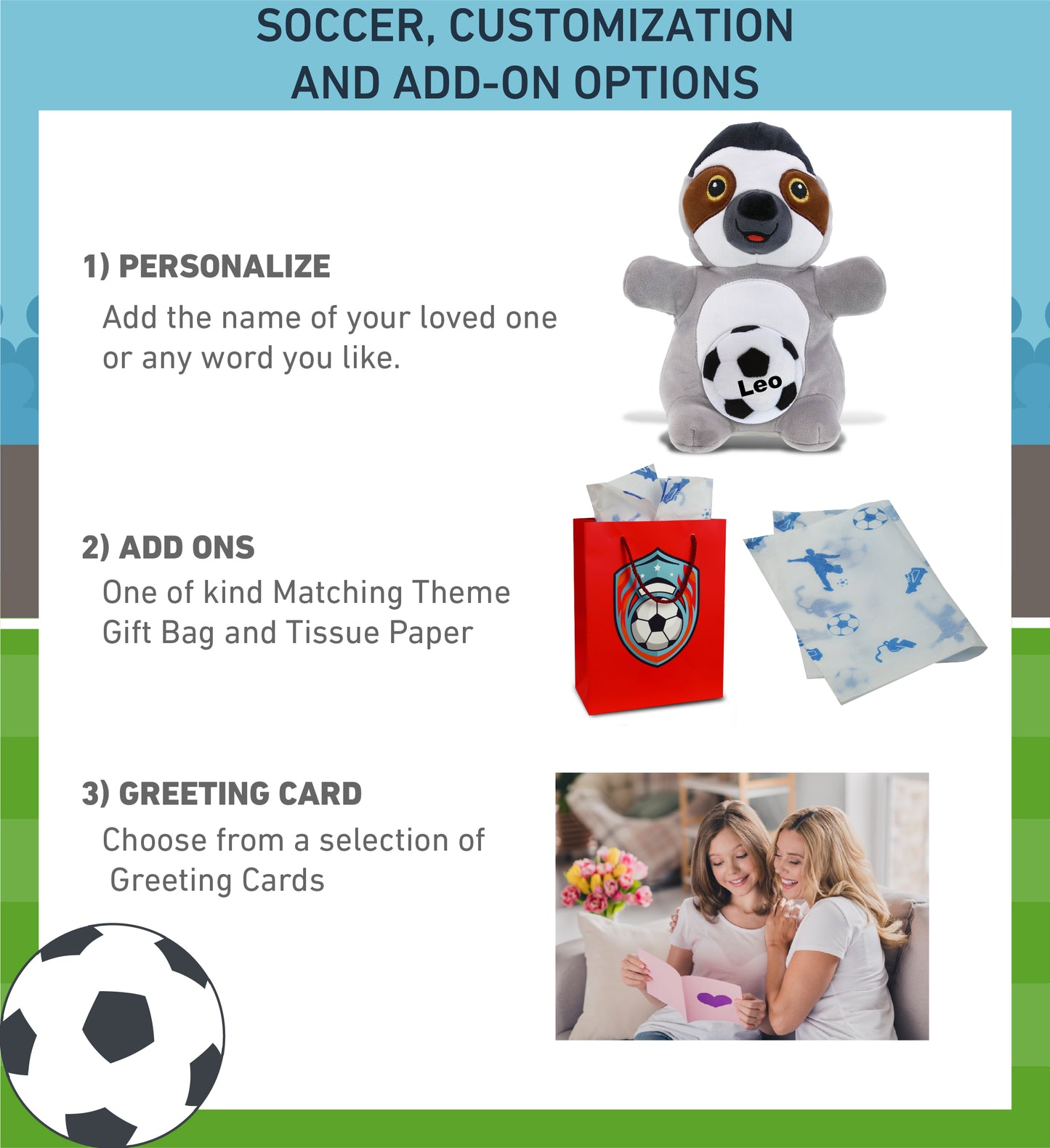 SNUG-MOOSHIES PLUSH - STANDING SLOTH with Soccer Plush