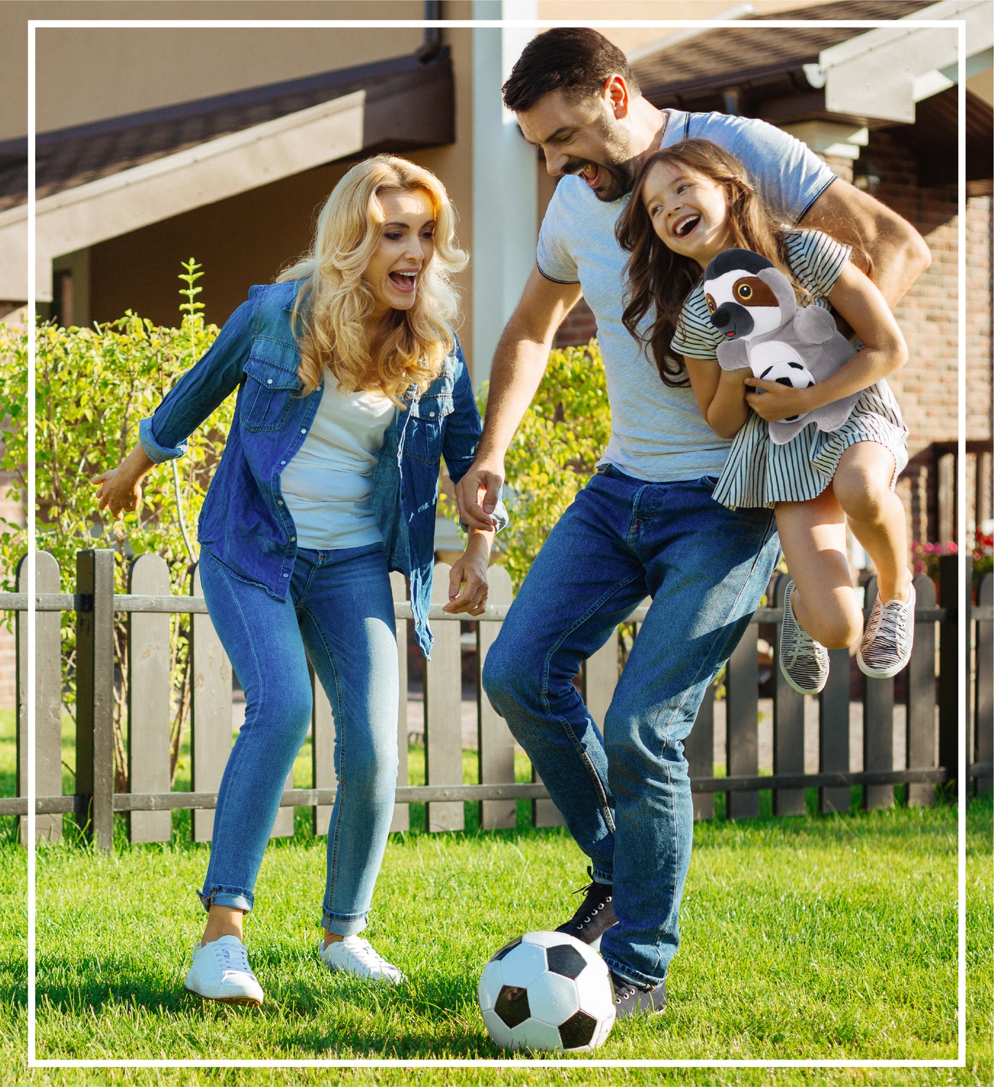 SNUG-MOOSHIES PLUSH - STANDING SLOTH with Soccer Plush