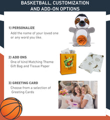 SNUG-MOOSHIES PLUSH - STANDING SLOTH with Basketball Plush