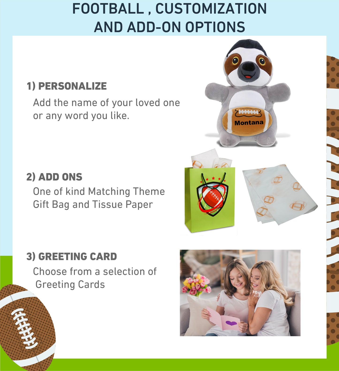 SNUG-MOOSHIES PLUSH - STANDING SLOTH with Football Plush