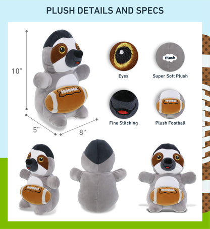 SNUG-MOOSHIES PLUSH - STANDING SLOTH with Football Plush