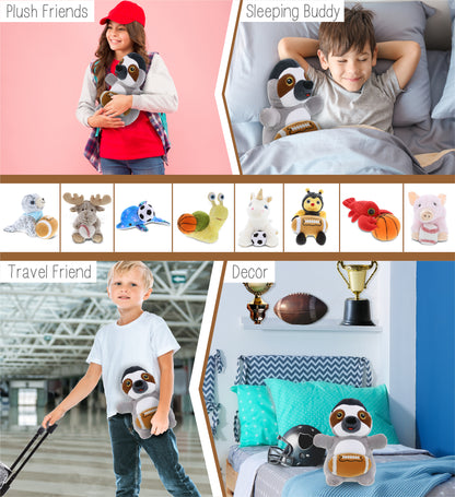 SNUG-MOOSHIES PLUSH - STANDING SLOTH with Football Plush
