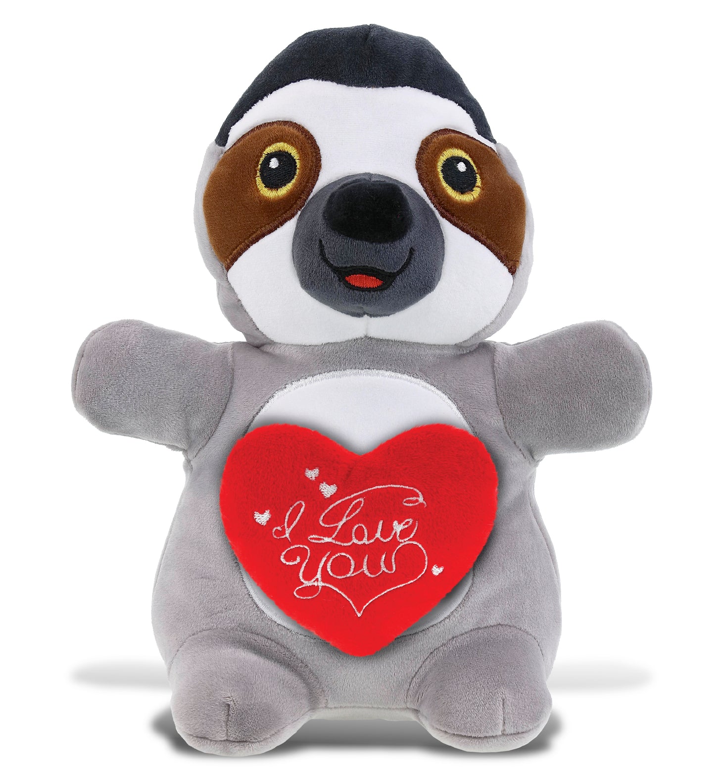 PLUSH I LOVE YOU RED HEART - SNUG-MOOSHIES PLUSH - STANDING SLOTH