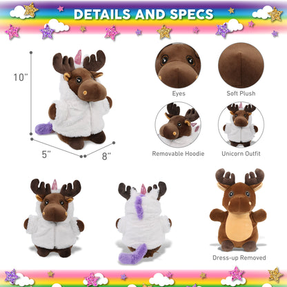 SNUG-MOOSHIES PLUSH - STANDING MOOSE with Unicorn Dress Up