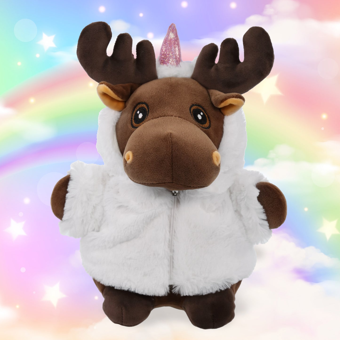 SNUG-MOOSHIES PLUSH - STANDING MOOSE with Unicorn Dress Up